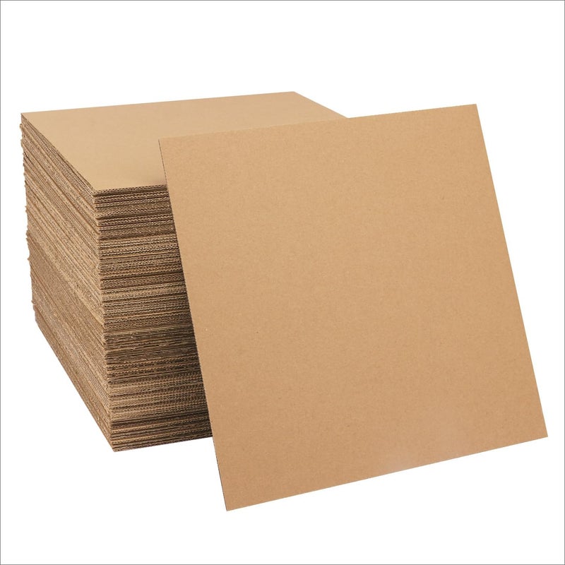 IHDYPPEW 100 Pack 10"x 10" Corrugated Cardboard Sheets, Flat Cardboard Layer Pads 2 mm Thickness, Flexible Packaging Inserts for Shipping, Mailing, and Crafts, by - Image 1